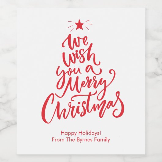 Frohe Weihnachten Personalisierte Weinetiketten Weinetikett (Einzelnes Label)