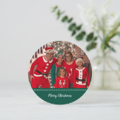 Frohe Weihnachten Personalisierten Foto Runde (Stehend Vorderseite)