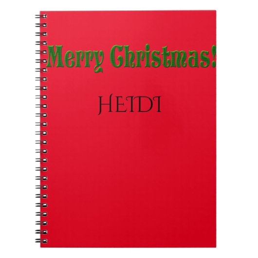 Frohe Weihnachten personalisierten Namen Spiralhef Notizblock (Vorderseite)