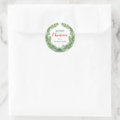 Frohe Weihnachten Personalisierten Script-Geschenk Runder Aufkleber (Tasche)