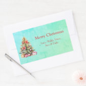 Frohe Weihnachten Personalisierten Text Weihnachts Rechteckiger Aufkleber (Umschlag)