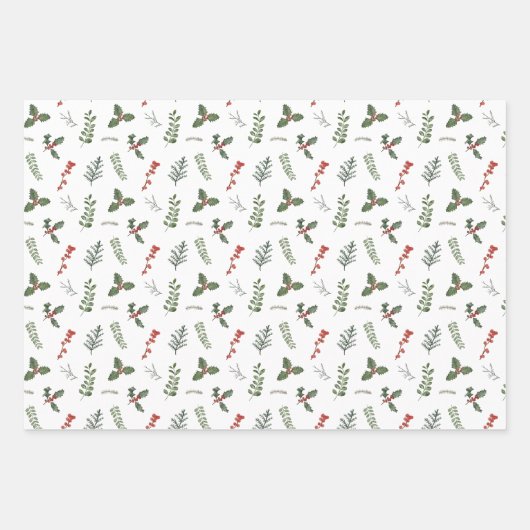 Frohe Weihnachten Personalisierten Urlaub Grünen Geschenkpapier Set (Vorderseite)