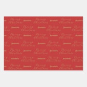 Frohe Weihnachten Personalisierter Name, glücklich Geschenkpapier Set (Vorderseite 2)