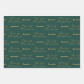 Frohe Weihnachten Personalisierter Name, glücklich Geschenkpapier Set (Vorderseite)