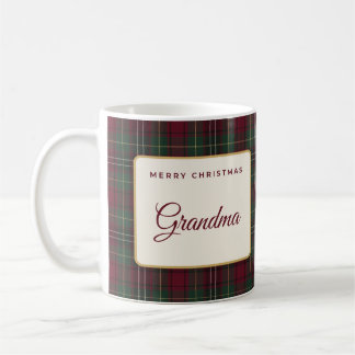 Frohe Weihnachten Personalisierter Name Karomuster Kaffeetasse