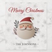 Frohe Weihnachten - Personalisierter Urlaub Weinetikett (Einzelnes Label)