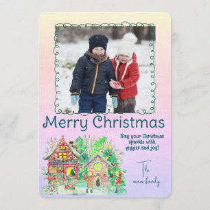 Frohe Weihnachten Personalisiertes Foto-Feiertag Einladung