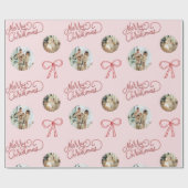 Frohe Weihnachten Personalisiertes Foto Geschenkpapier (Flach)