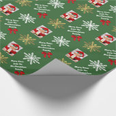 Frohe Weihnachten personalisiertes Foto Geschenkpapier (Ecke)