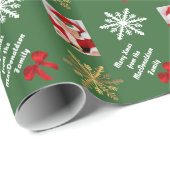 Frohe Weihnachten personalisiertes Foto Geschenkpapier (Rolleneckpunkt)