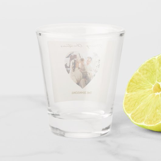 Frohe Weihnachten Personalisiertes Foto Shot Glass Schnapsglas (Rückseite)