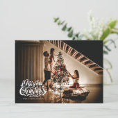 Frohe Weihnachten Personalisiertes Foto Winter Bir (Stehend Vorderseite)