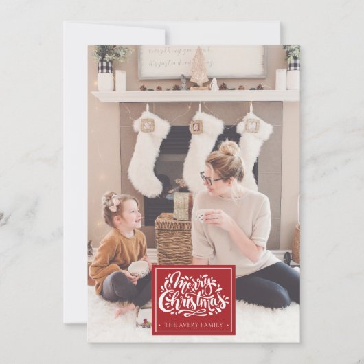 Frohe Weihnachten Personalisiertes Foto Winter Bir (Vorderseite)