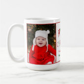 Frohe Weihnachten Personalisiertes Niedliches Foto Kaffeetasse (Links)