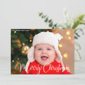 Frohe Weihnachten Personalisiertes White Script Fo (Stehend Vorderseite)