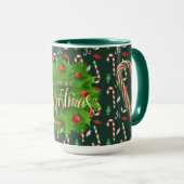Frohe Weihnachten Pfefferminzstäbe Tasse (VorderseiteRechts)