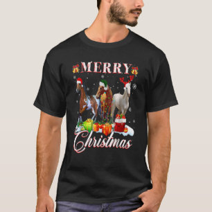 Frohe Weihnachten Pferd Licht Rentier Weihnachtsma T-Shirt