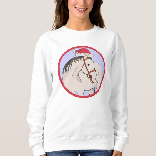 Frohe Weihnachten Pferd Sweatshirt (Vorderseite)