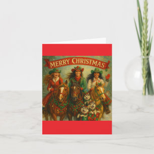 Frohe Weihnachten Pferde und Freunde Karte