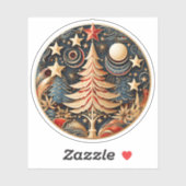 Frohe Weihnachten Phantastische Round Xmas Tree De Aufkleber (Blatt)