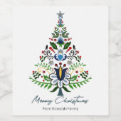 Frohe Weihnachten - phantastischer Kaschubischer W Weinetikett (Einzelnes Label)