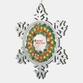 Frohe Weihnachten Pickleball 1-1A Schneeflocken Zinn-Ornament (Rechts)