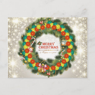Frohe Weihnachten Pickleball 1 Postkarte