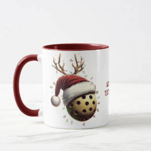 Frohe Weihnachten Pickleball Elf Santa Pickleballe Tasse
