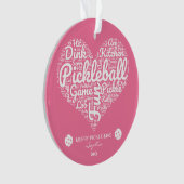 Frohe Weihnachten Pickleball Word Art Personalisie Ornament (Vorderseite)