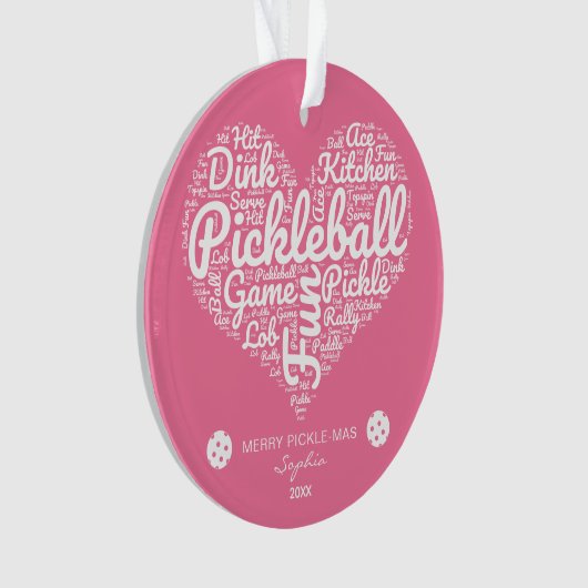 Frohe Weihnachten Pickleball Word Art Personalisie Ornament (Vorderseite)