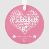 Frohe Weihnachten Pickleball Word Art Personalisie Ornament (Rückseite)