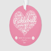 Frohe Weihnachten Pickleball Word Art Personalisie Ornament (Vorderseite)