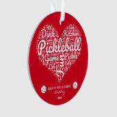 Frohe Weihnachten Pickleball Word Art Personalisie Ornament (Vorderseite)