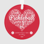 Frohe Weihnachten Pickleball Word Art Personalisie Ornament (Rückseite)