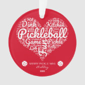 Frohe Weihnachten Pickleball Word Art Personalisie Ornament (Vorderseite)