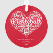 Frohe Weihnachten Pickleball Word Art Personalisie Ornament (Rückseite)