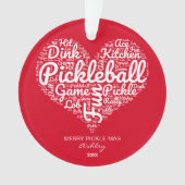 Frohe Weihnachten Pickleball Word Art Personalisie Ornament (Vorderseite)
