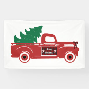 Frohe Weihnachten Pickup und Baum Banner
