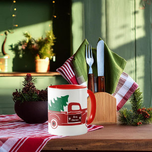 Frohe Weihnachten Pickup und Baum Tasse
