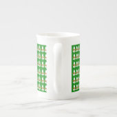 Frohe Weihnachten Pig Bone China Tasse Grün (Rückseite)