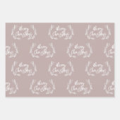 Frohe Weihnachten Pine Berries Muster Red Green Geschenkpapier Set (Vorderseite 3)