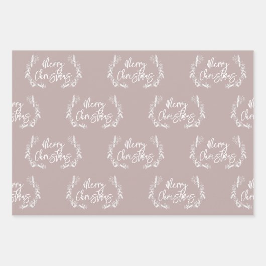 Frohe Weihnachten Pine Berries Muster Red Green Geschenkpapier Set (Vorderseite 3)