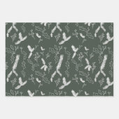 Frohe Weihnachten Pine Berries Muster Red Green Geschenkpapier Set (Vorderseite)