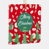 Frohe Weihnachten Pine Floral Tree Keramikornament (Rechts)
