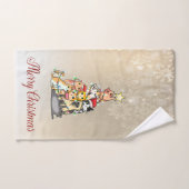 Frohe Weihnachten, Pine Tree Cats Schneeflocken Badhandtuch Set (Handtuch)