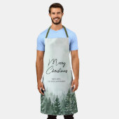 Frohe Weihnachten Pine Tree Forest Weihnachten Schürze (Getragen)