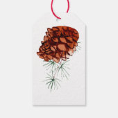 Frohe Weihnachten Pine Winter Berries Grüne Feiert Geschenkanhänger (Rückseite)