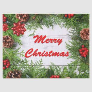 Frohe Weihnachten Pinecones und Berries Seidenpapier