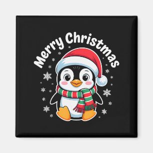 Frohe Weihnachten Pinguin Süße Weihnachtsmannmütze Magnet