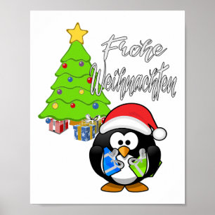 Frohe Weihnachten Pinguin Weihnachtsgeschenk Idee Poster